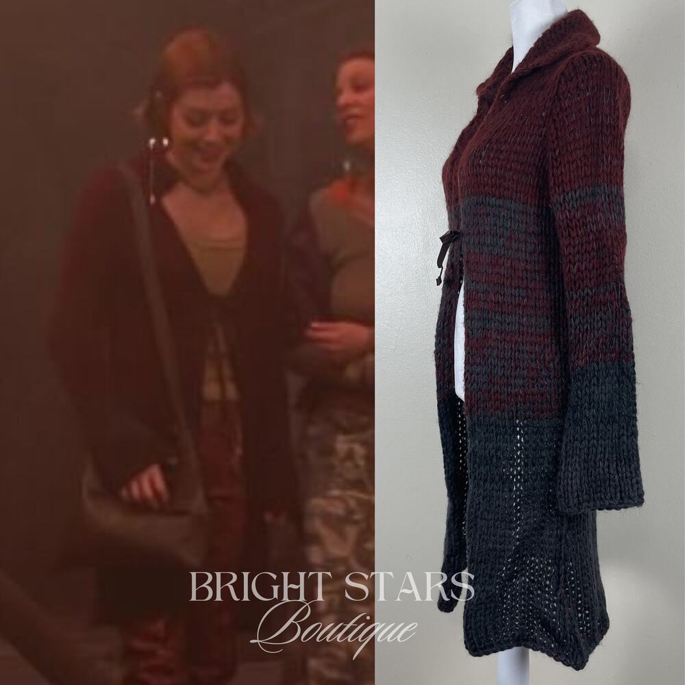 Rare Vintage Knit Ombre Duster Cardi ASO Willow Rosenberg BtVS Ashley Olsen Red - Picture 5 of 13